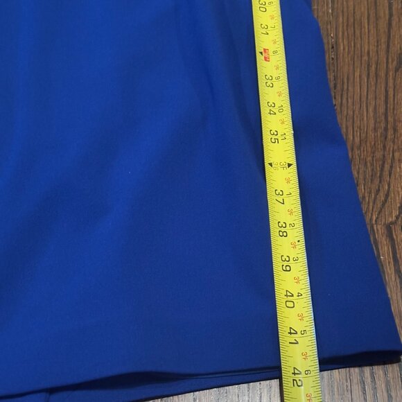 Tahari ASL Women Cobalt Blue Side Tide Crepe Sheath Cap sleeve Dress Size 14 - Picture 11 of 16